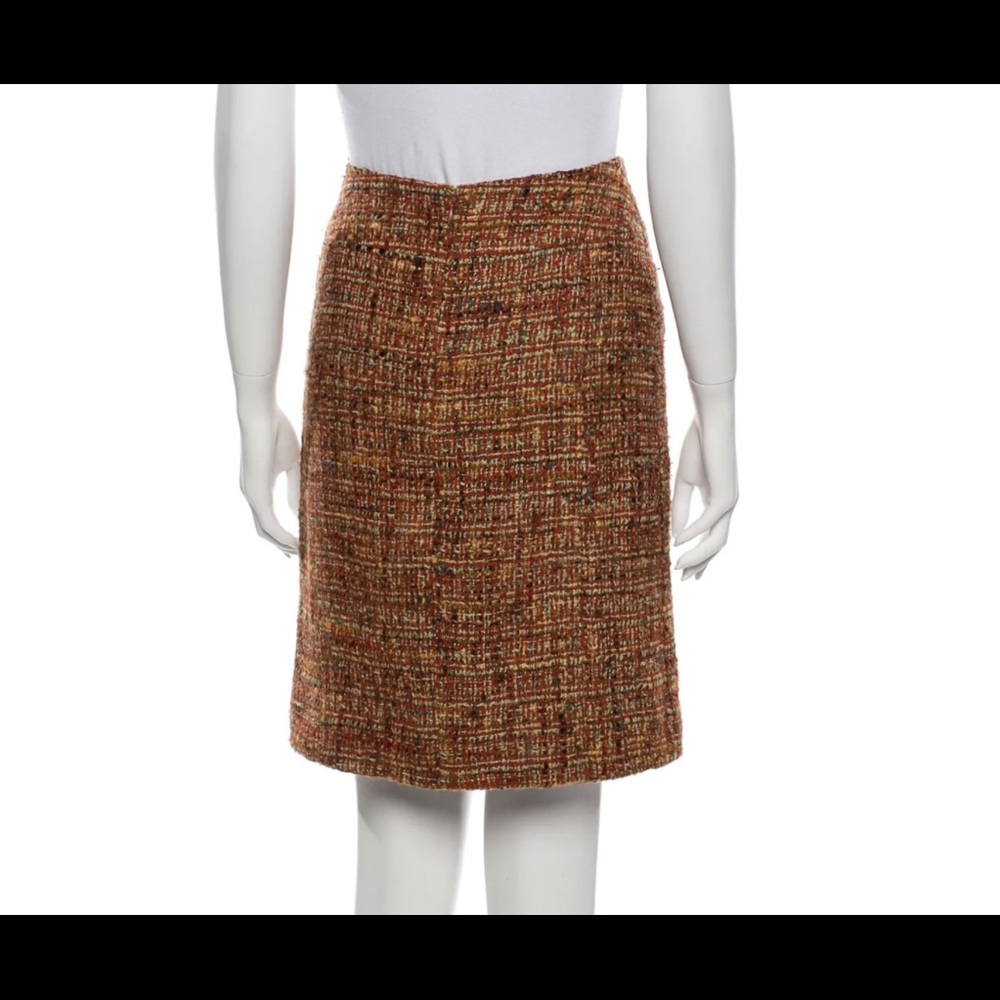 Chanel Boutique vintage skirt from fall/winter 1998 Orange & brown tweed pattern - Picture 3 of 7